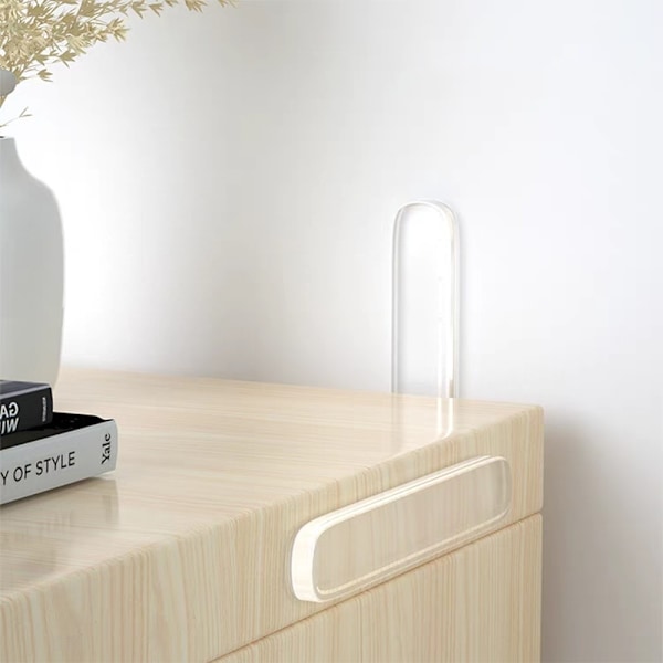 10 STK 63x10x2MM Anti - kollisionsbeskyttelse Dørgreb Køleskab White