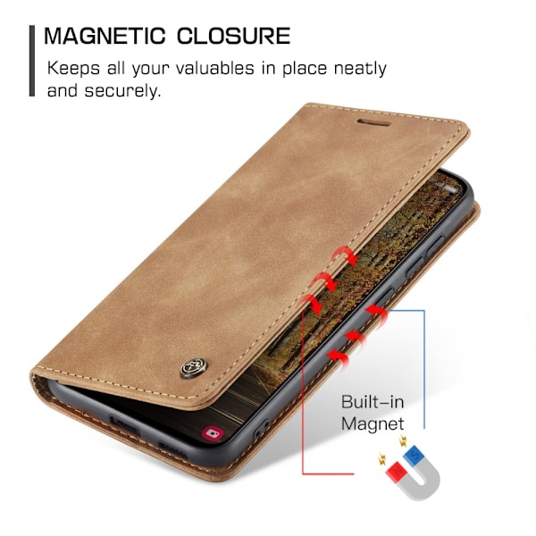 CASEME Retro Pung Taske til Samsung Galaxy S25 Edge Brown