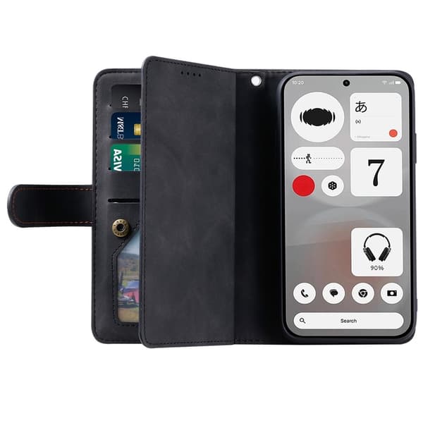 Mobilfodral med kortfack och handledsrem till Nothing Phone (4b) Svart