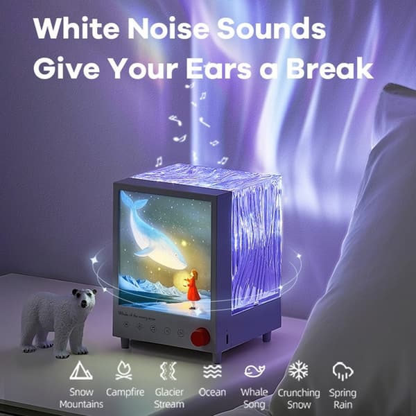 Starry Sky Choice Aurora projeksjonslys drømmeatmosfærelampe Bluetooth-høyttaler White