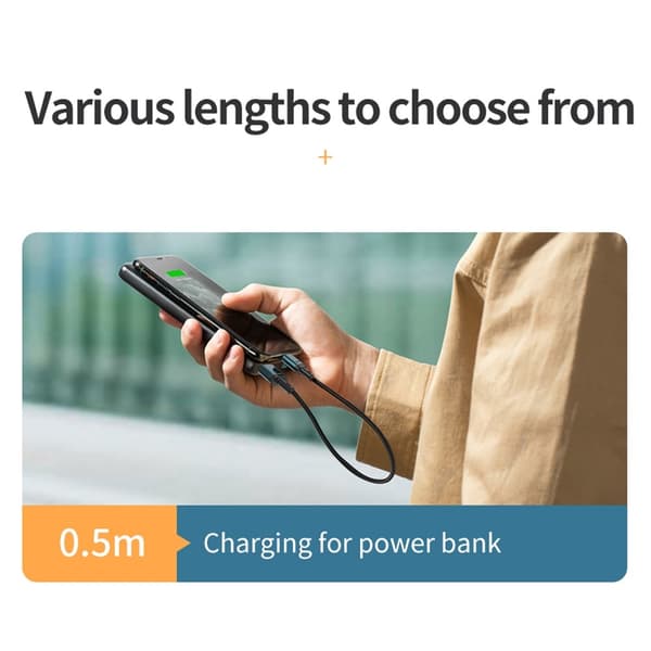 KUULAA 2m 3A Magnetisk Kabel USB-C / iP (5-14) / Micro USB 3-i-1 Opladning + Data Black