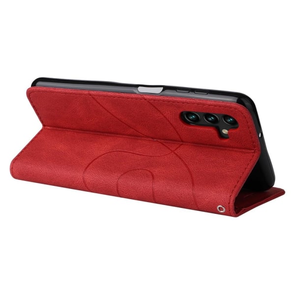 Til Samsung Galaxy A34 5G KT Series-1 Pung Telefontaske - Rød/Sort Red