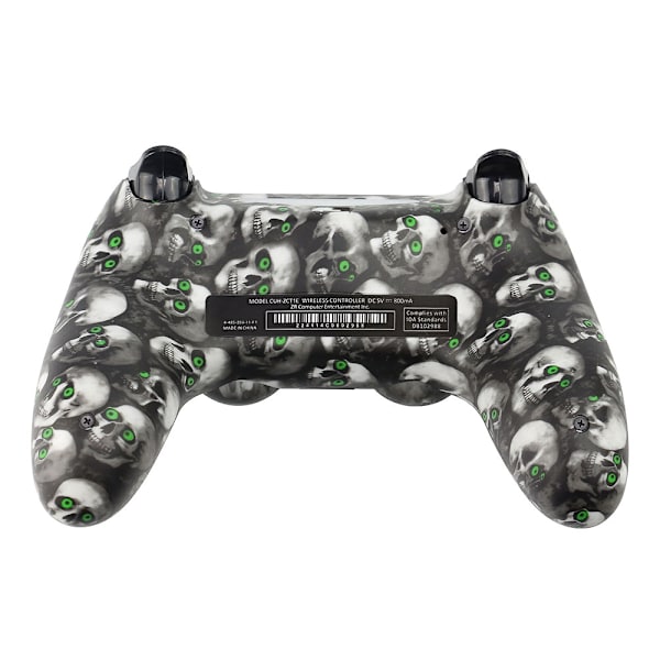 Trådløs spillkontroller for Sony PS4 Bluetooth-gamepad med vibrasjon - Skull Print Grey