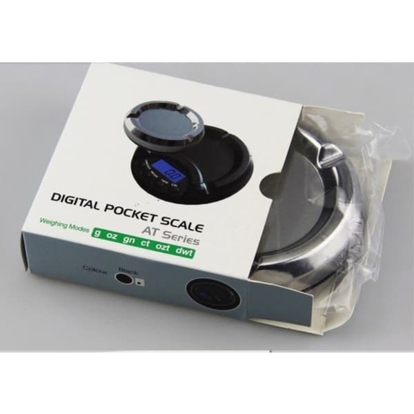 Digital gullsmedvekt 0,01 g til 500 gram - askebeger Black