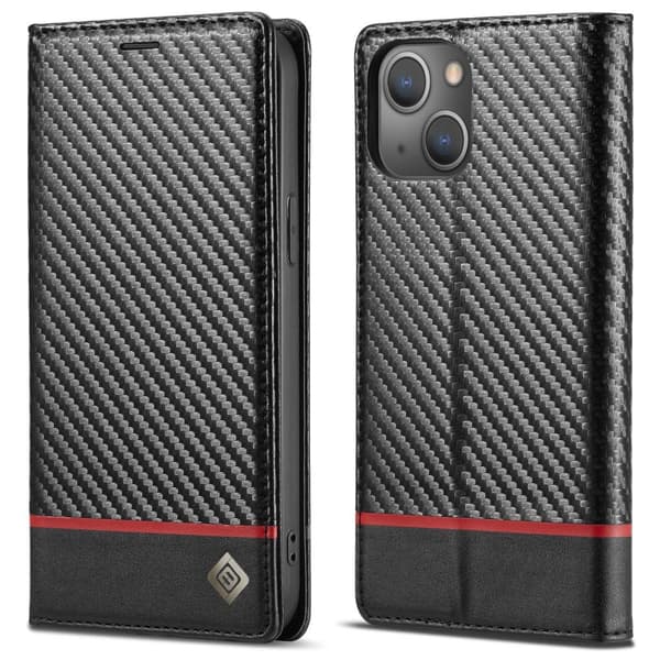 LC.IMEEKE Lommebokveske for iPhone 15 Plus - Svart Black