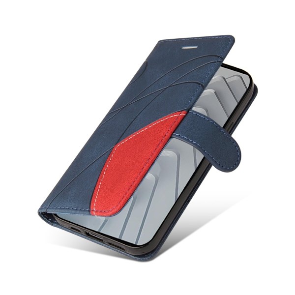 Til Xiaomi Redmi Note 14 4G KT-serie-1 dobbeltfarve tegnebog Blue