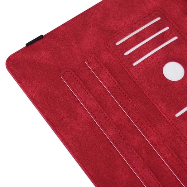 Apple iPad 10.9 2022 Sammenleggbart Veske Kortholder Sommerfugl - Rød Red