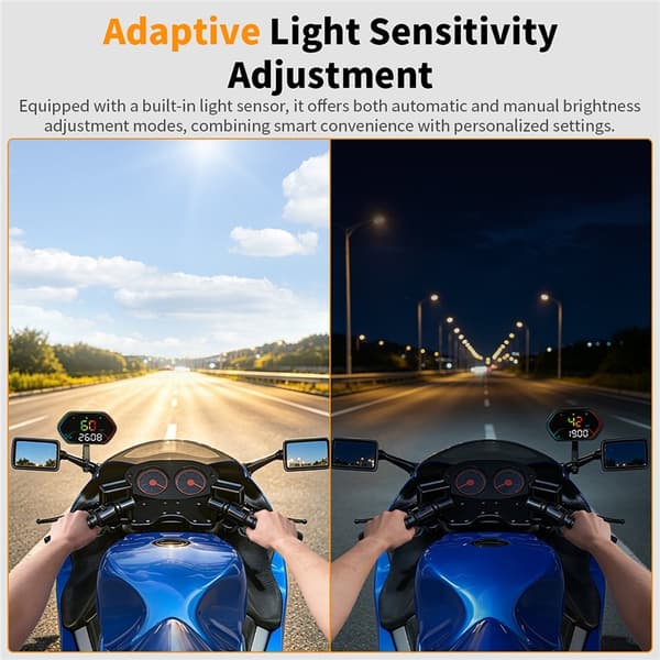 GPS-hastighedsmåler til bil og motorcykel – IP68-vandtæt og HUD (Head-Up Display) Black