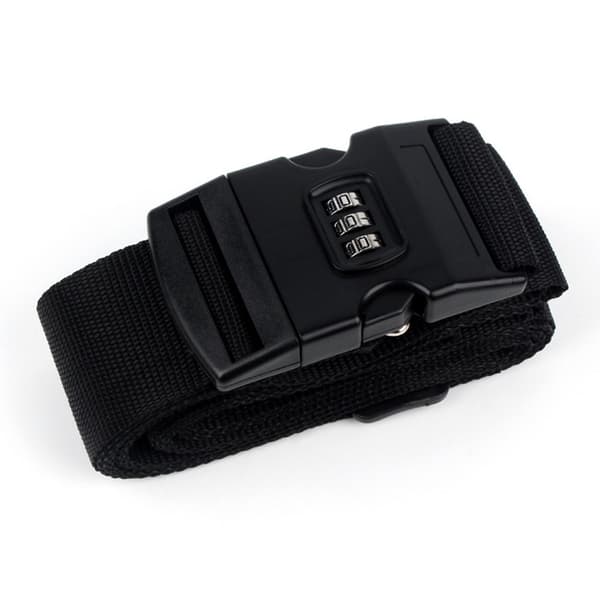 Tyverisikringsstrop til bagagekuffert Password Safe Lock - Sort Black