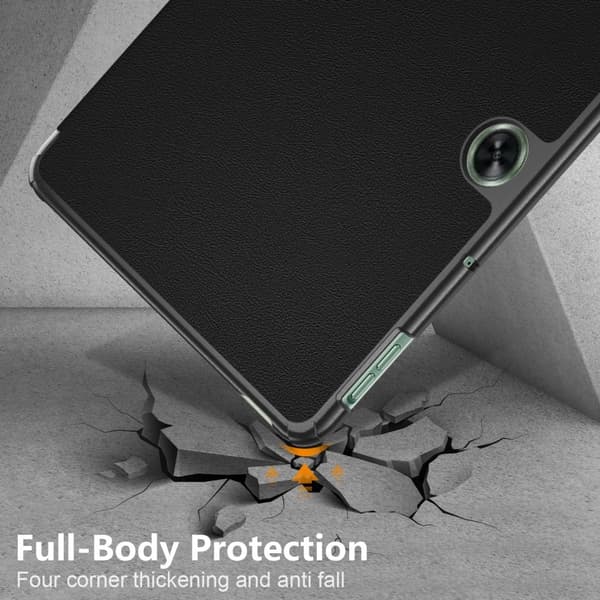 OnePlus Pad Go Tri-fold Stand Tablet -suojakotelo Tabletti PU-nahkakotelo Black