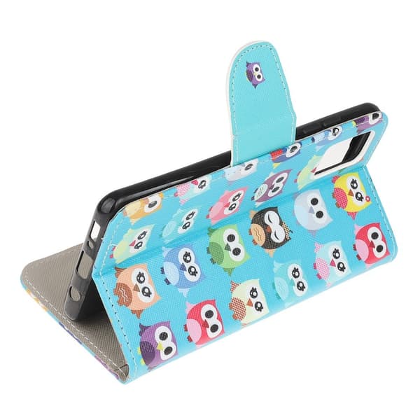 For Samsung Galaxy A71 Wallet Stand - Cute Owls Black