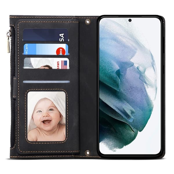 ESEBLE Star Series Til Samsung Galaxy S24 FE Etui med Lynlåslomme Black