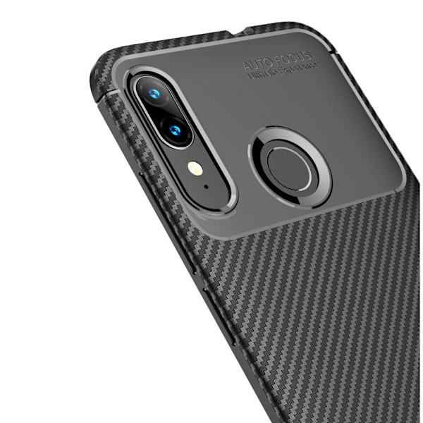 Carbon Fiber TPU Cover for Motorola Moto E6 Plus Black