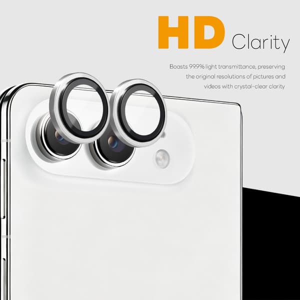 NORTHJO Kameralinsebeskytter med metallring til iPhone Duo Silver