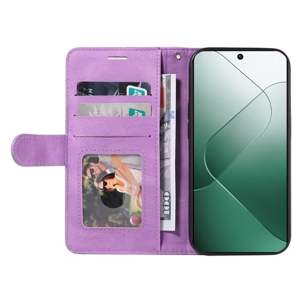 Til Xiaomi 14 KT - serie - 1 dobbeltfarve tegnebog Purple