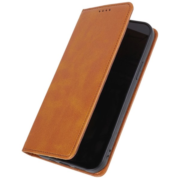 Wallet Stand Telefontaske til iPhone 15 Cell Cell Cover - Brun Brown