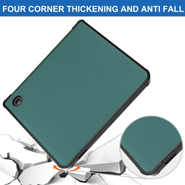 For Kobo Libra Colour Etui PU Læder + TPU E - Reader Cover Green