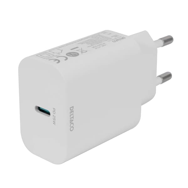 USB - C väggladdare med PD 20 W och PPS 25 W, Samsung Super Fast Charging, vit Vit