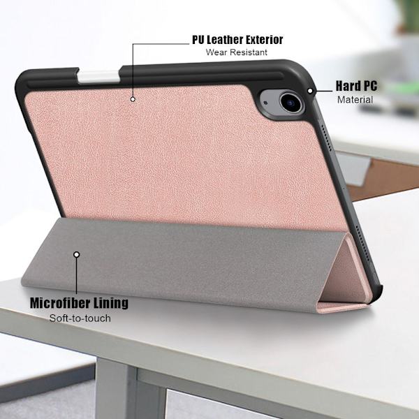 Apple iPad mini 6 (2021) Slim Fit Fodral Wake / Sleep - Rose Gold Rosa guld