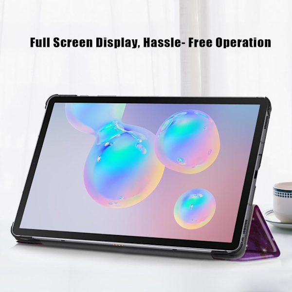 Trifoldet stativetui til Samsung Galaxy Tab S6 Lite - Sommerfugl Black