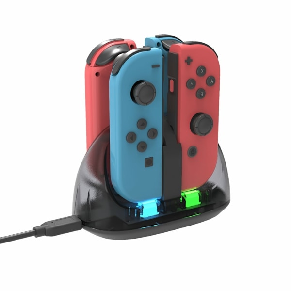 Laddare för kontroller kompatibla med Nintendo Switch Joy-Con Laddningsstation Svart