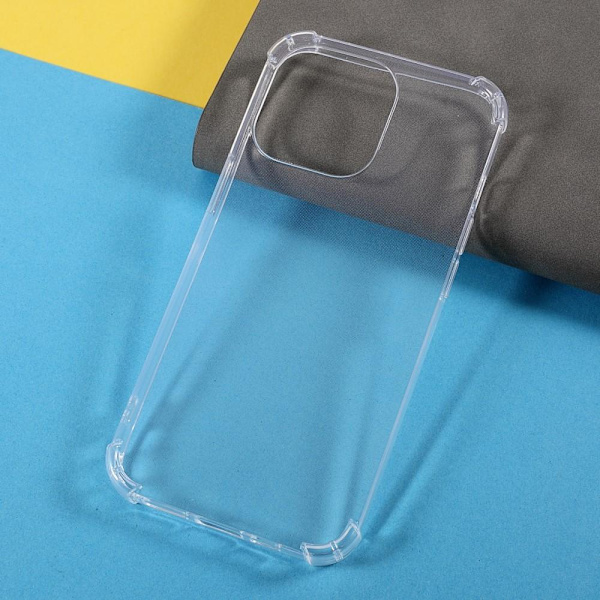 iPhone 13 Pro gjennomsiktig mykt termoplastisk polyuretan deksel med forsterkede hjørner Transparent