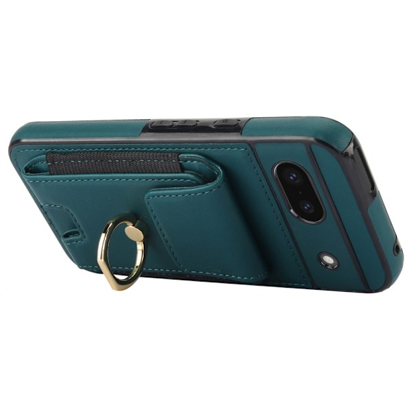 For Google Pixel 8a Kickstand Case Phone Cover with Card Slots Green