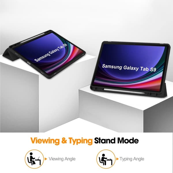 Slim Fit Cover Cover til Samsung Galaxy Tab S9 Sleep - Wake Up Black