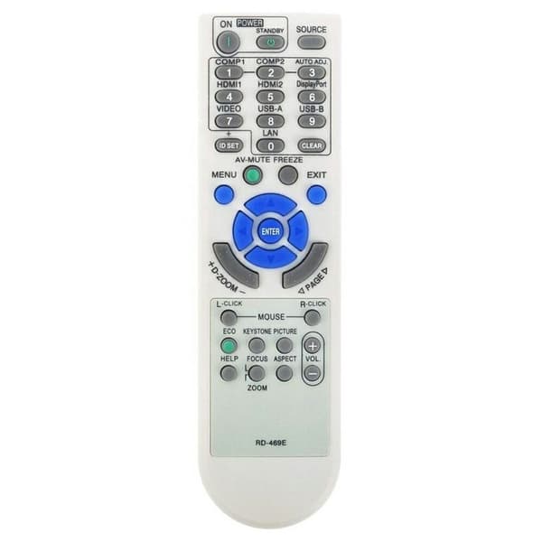 Udskiftning af fjernbetjening RD-469E til NEC-projektor Grey