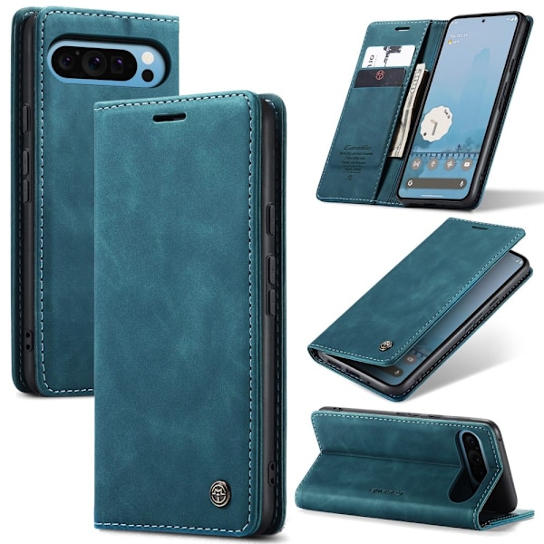 CASEME For Google Pixel 9 Pro XL Etui med Kortlomme og Stativ Blue