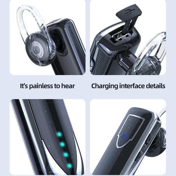 ME-3 Single Bluetooth 5.0 Headset HiFi Sound Business TWS langattomat kuulokkeet Black