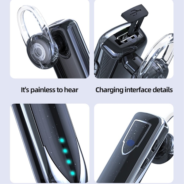 ME-3 Single Bluetooth 5.0 Headset HiFi Sound Business TWS trådløs øretelefon Black