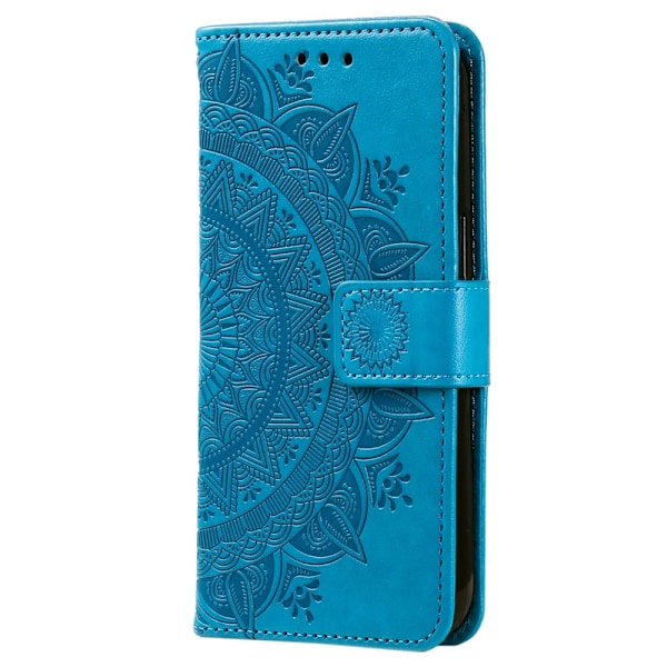 Til Samsung Galaxy S25 Edge tegnebogscover Cover Shell Mandala Blomstermønster Blue