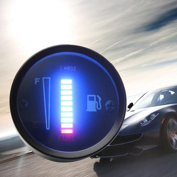 Motorsykkel modifisert drivstoffmåler 52MM 12V DC Universal LED Black