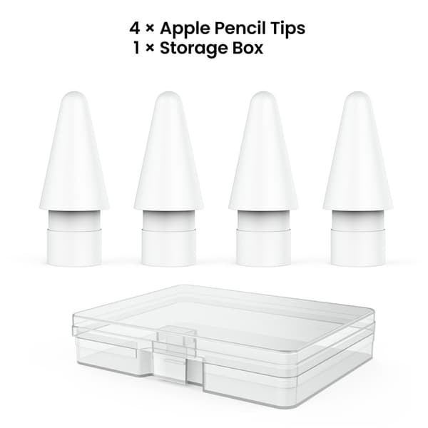 4 st. utbytesspetsar för Pencil Pro 1:a gen / USB-C / 2:a gen / 1:a gen Vit