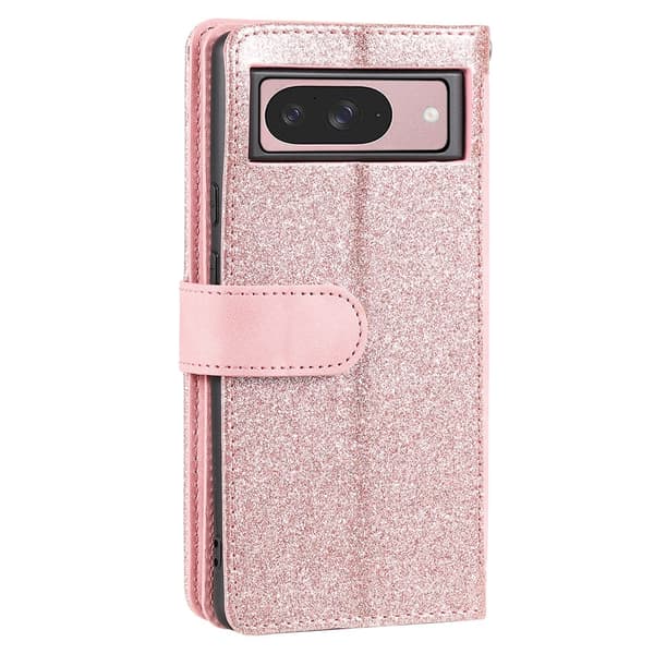 Telefonlommebokdeksel med håndleddsstropp til Google Pixel 11 Pink
