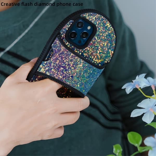 TPU-etui for iPhone 15 i tøffel-stil med kickstand og anti-fallbeskyttelse Black