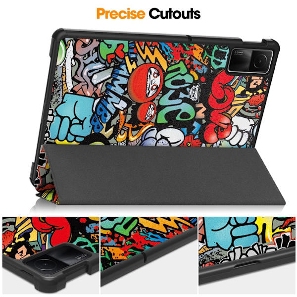 Xiaomi Redmi Pad SE Stand Slim Fit Peite Sleep/Wake - Graffiti Multicolor