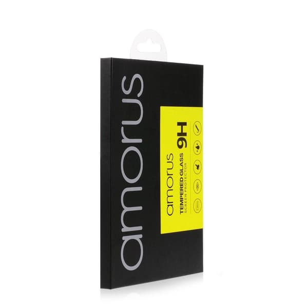 AMORUS Samsung Galaxy A21s Härdat glas - Svart Transparent