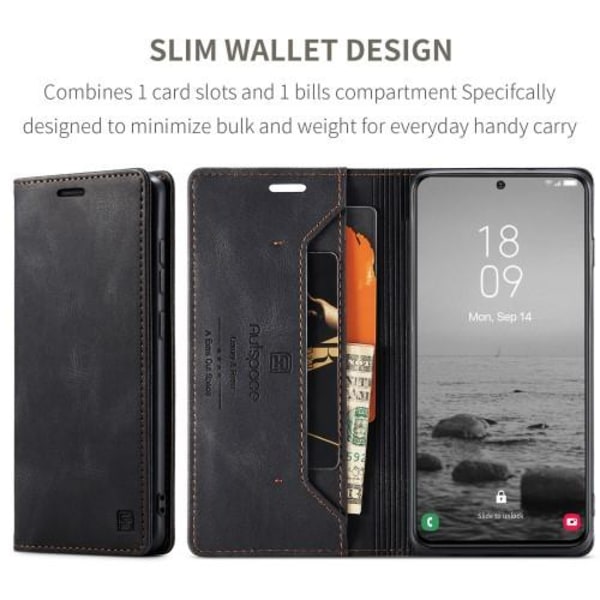 AUTSPACE A01 Plånboksfodral Samsung Galaxy S23+ (Plus) - Svart Svart