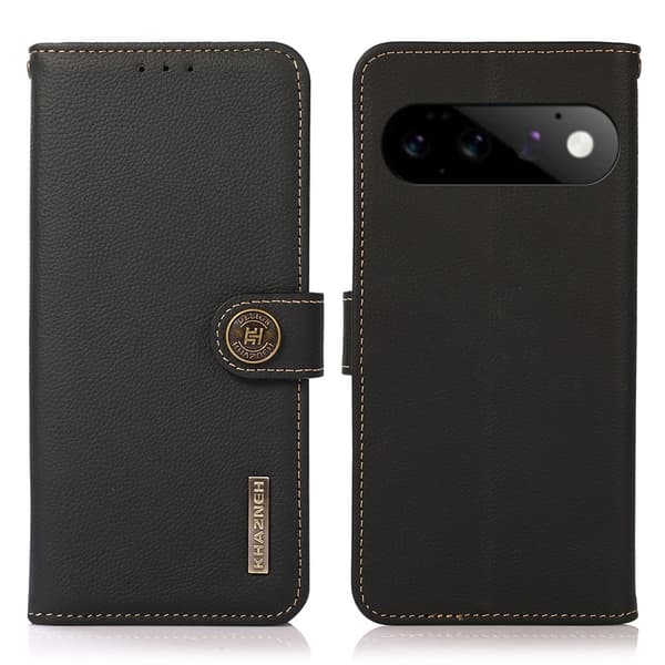 KHAZNEH Aitoa nahkaa oleva puhelimen lompakkokotelo Google Pixel 11 ja Pixel 11 Pro Black