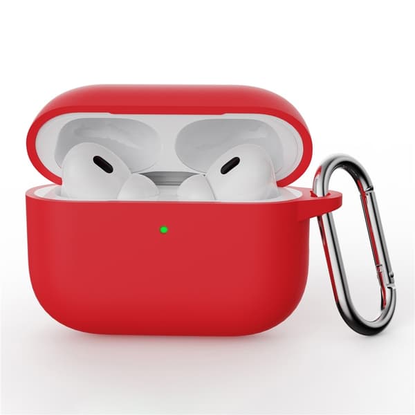 Til AirPods Pro 3 Silikondeksel Integrert Bluetooth-øretelefondeksel med krok - Rød Red