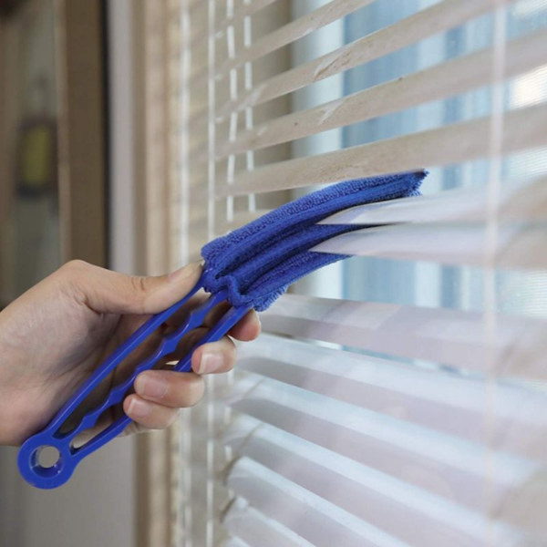 Rengøring Air Conditioning Grille Børste Vaskbar Vent Duster Med 2 Ekstraudstyr Blue
