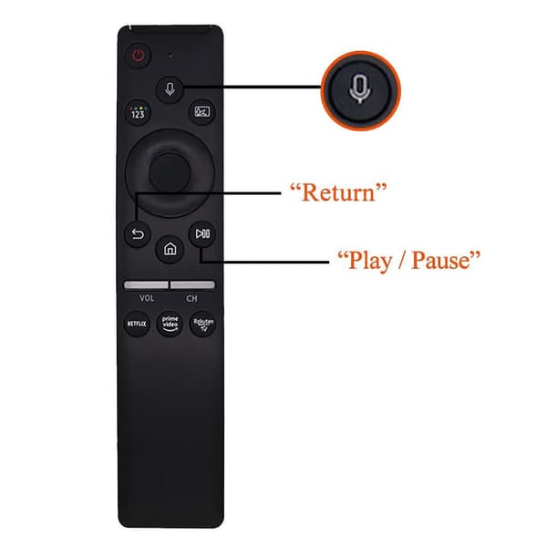Fjernkontroll erstatning BN59-01312B BN59-01327B Samsung TV stemmefunksjon Black