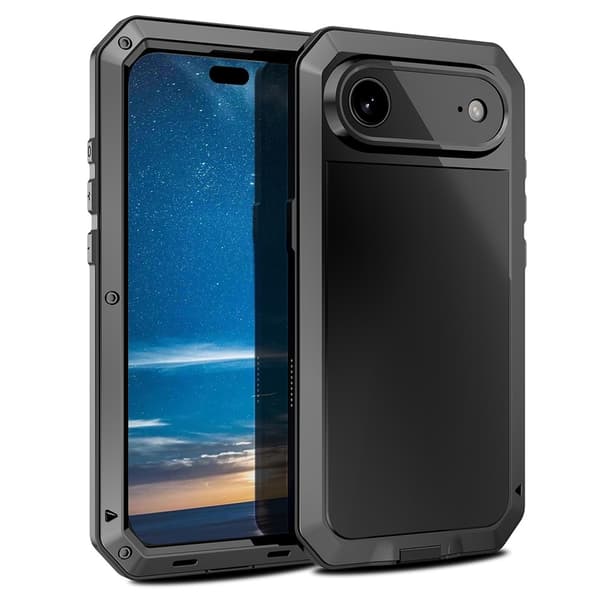 Heavy Duty Robust Hybrid Cover Shell + hærdet glas til iPhone Air Black