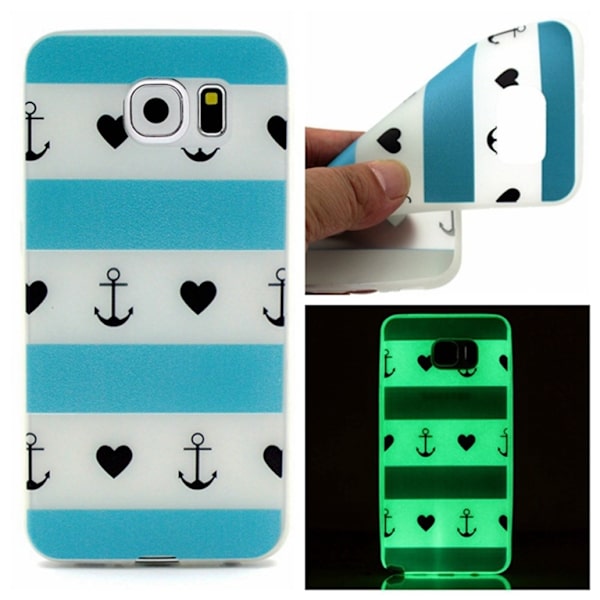 Samsung Galaxy S7 Edge Skal Glow in the dark - Anchor Lila