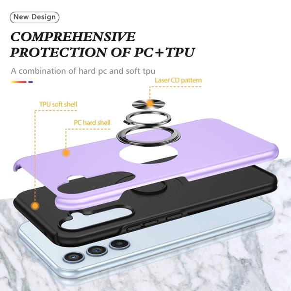 Samsung Galaxy A35 Fingerring Kickstand Hybrid Taske Purple