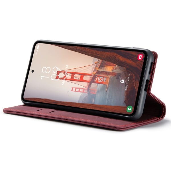 CASEME Retro Lompakkokotelo Samsung Galaxy S23 FE - Viininpunainen Red
