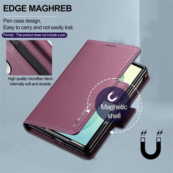 LC.IMEEKE Telefonlommebokdeksel med støtte til Samsung Galaxy Z Fold8 Purple