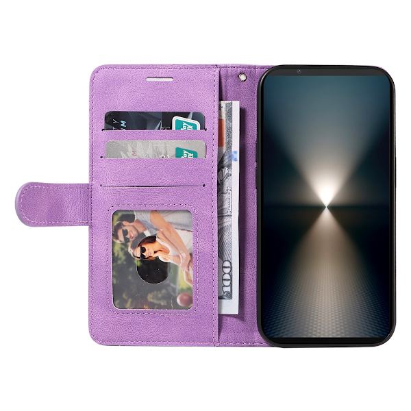 Til Sony Xperia 1 VII KT-serie-1 dobbeltfarve tegnebog Purple